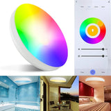 14'' Wifi Dual Brush Nickel Ring Panel Light Surface Mount Ceiling Fixture -  Adjustable 25W RGB+CCT EBK Brilliance!