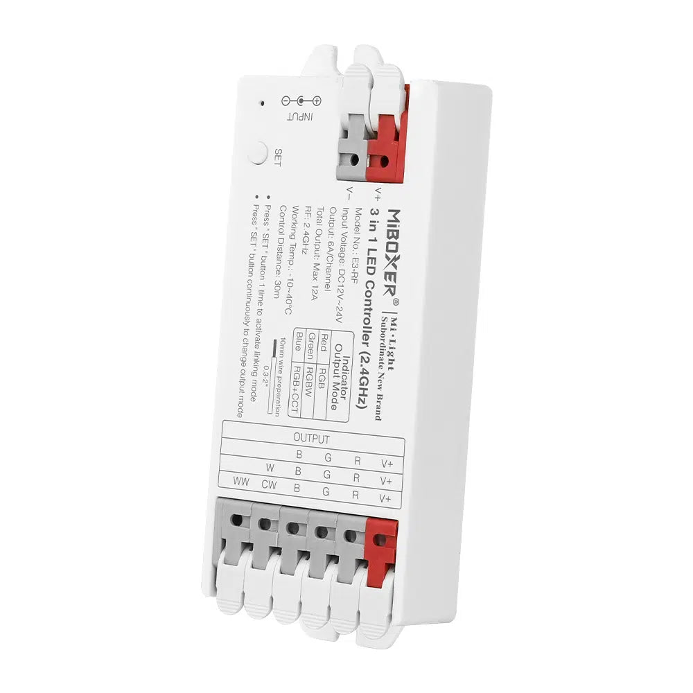 MiLight (3 IN 1) E3-RF - RGB/ RGBW/ RGBCCT  Strip Controller 12-24V