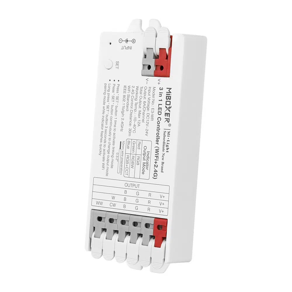 Control Your World of Colors: MiLight RGBCCT WIFI-2.4G Strip Controller - Unleash the Spectrum with E3-WR Technology!