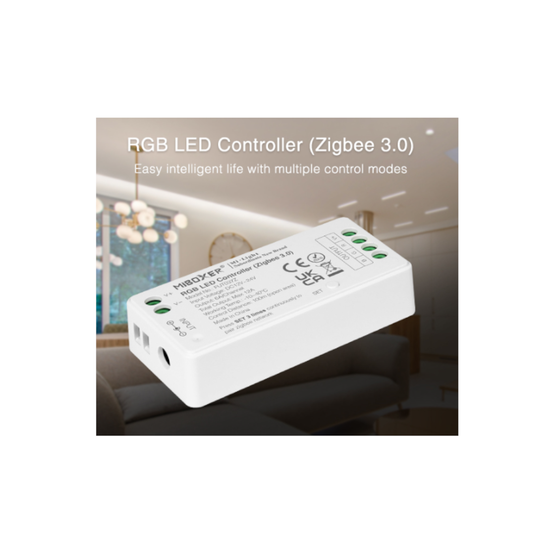 MiLight Controller RGB Zigbee-  High Current Output, 3.0 RF Remote, Stepless Dimming - Control Your LED Lights with Precision FUT037Z