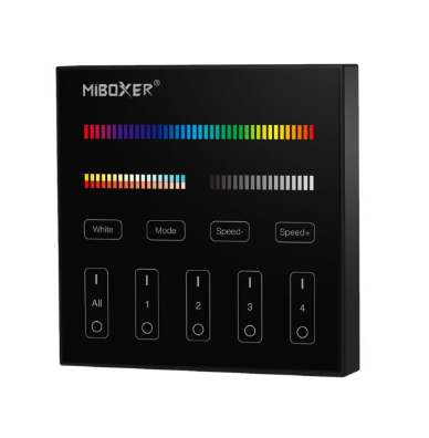 Control Your Environment with Style: MiLight Smart Panel Remote Controller - Master Your Lighting with 4-Zone Precision in Sleek Black, B4B!